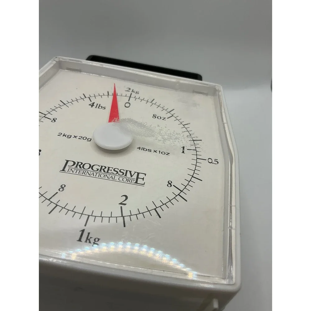 Progressive International Corp Kitchen Scale 2kg 4lb Analog Manual White Compact